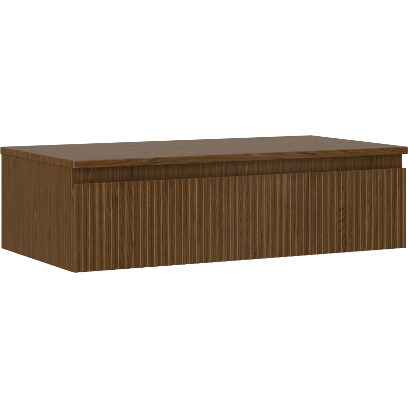 Mexen Rivel meuble de salle de bain sous-vasque 90 cm avec plateau, 1 tiroir, nervuré, noyer - 91A20-09023-1-BFC86