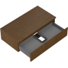 Mexen Rivel meuble de salle de bain sous-vasque 90 cm avec plateau, 1 tiroir, nervuré, noyer - 91A20-09023-1-BFC86