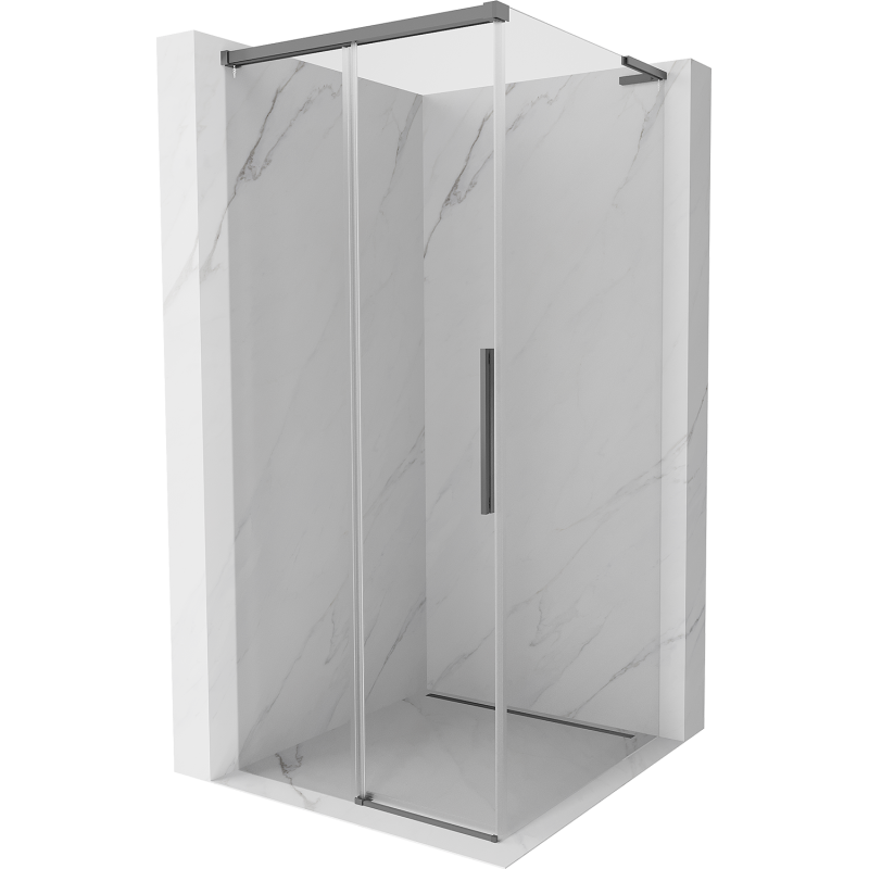 Mexen Rox L cabine de douche coulissante 95 x 95 cm, transparent, métal canon - 8C2L-095-095-95-00