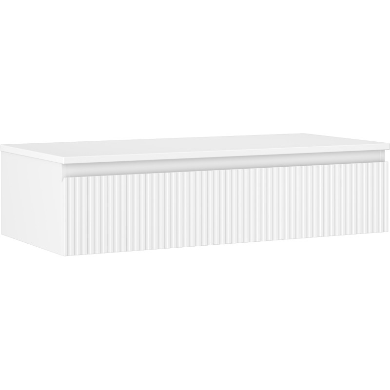 Mexen Rivel Meuble de salle de bain sous lavabo 100 cm avec plateau, 1 tiroir, rainuré, blanc mat - 91A20-10023-1-BFC01