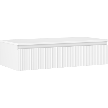 Mexen Rivel meuble de salle de bain sous vasque 100 cm avec plateau, 1 tiroir, rainuré, blanc mat - 91A20-10023-1-BFC01