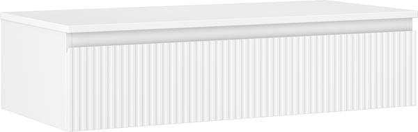 Mexen Rivel meuble de salle de bain sous vasque 100 cm avec plateau, 1 tiroir, rainuré, blanc mat - 91A20-10023-1-BFC01