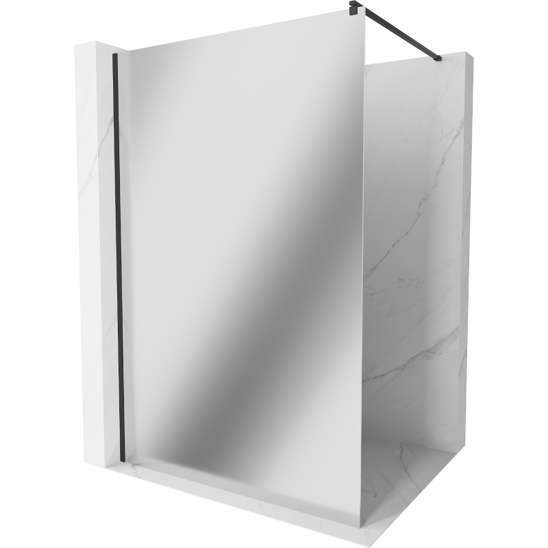 Mexen Kioto paroi de douche Walk-in 110 x 200 cm, miroir 8 mm, noir - 800-110-101-70-50