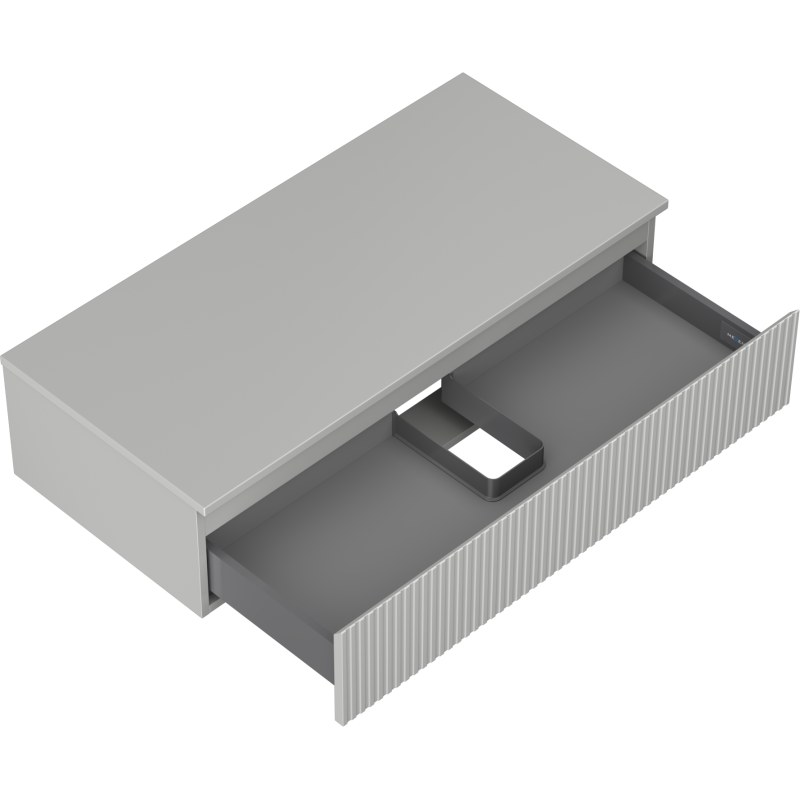 Mexen Rivel meuble de salle de bain sous lavabo 100 cm avec plateau, 1 tiroir, rainuré, gris mat - 91A20-10023-1-BFC62