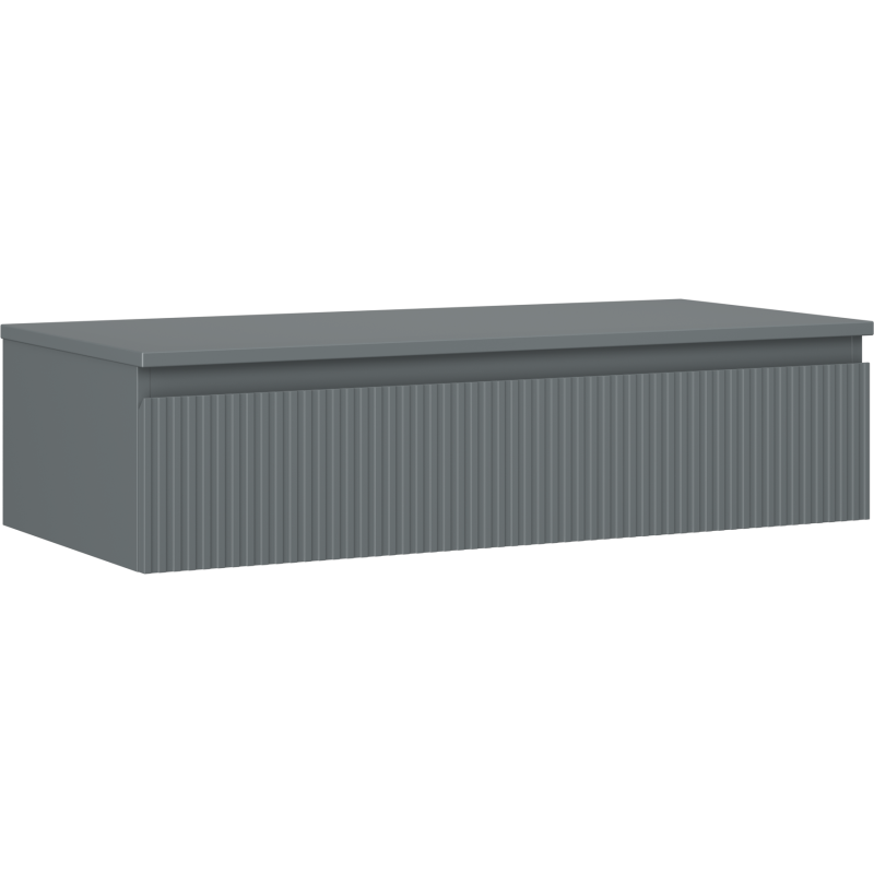 Mexen Rivel meuble de salle de bain sous-vasque 100 cm avec plateau, 1 tiroir, rainuré, graphite mat - 91A20-10023-1-BFC66