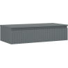 Mexen Rivel meuble de salle de bain sous-vasque 100 cm avec plateau, 1 tiroir, rainuré, graphite mat - 91A20-10023-1-BFC66