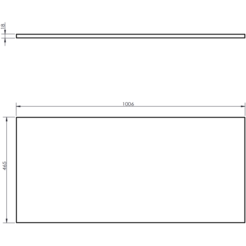 Mexen Rivel meuble de salle de bains sous lavabo 100 cm avec plateau, 1 tiroir, rainuré, noir mat - 91A20-10023-1-BFC71