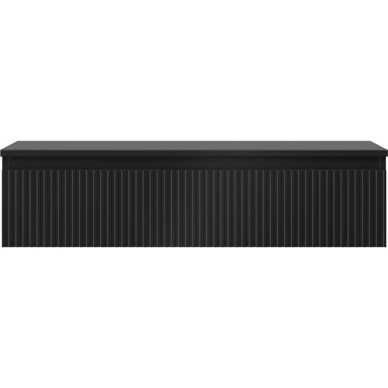 Mexen Rivel meuble de salle de bain sous lavabo 100 cm avec plateau, 1 tiroir, rainuré, noir mat - 91A20-10023-1-BFC71
