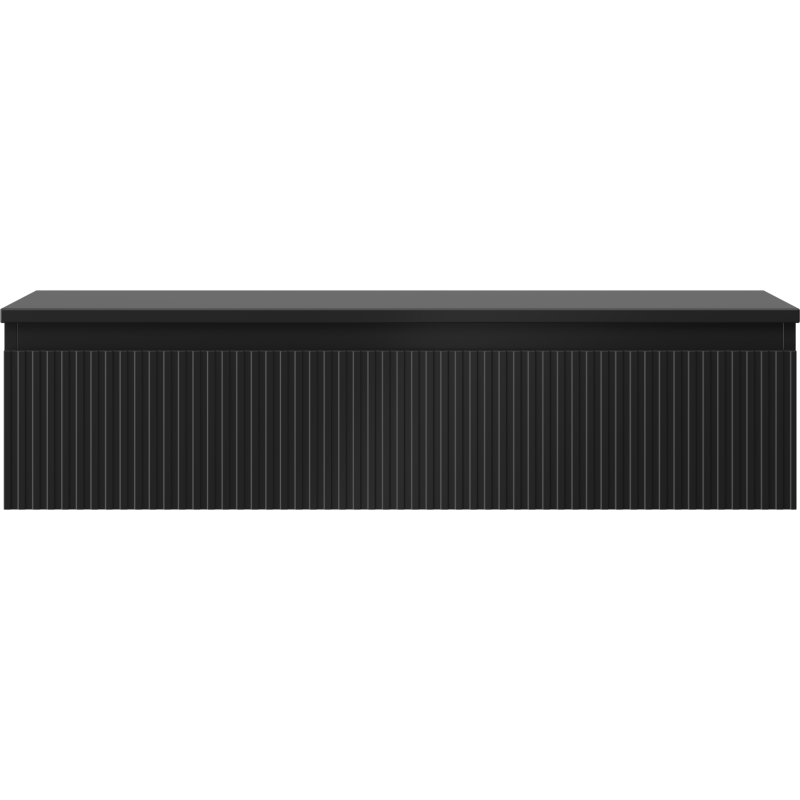 Mexen Rivel meuble de salle de bains sous lavabo 100 cm avec plateau, 1 tiroir, rainuré, noir mat - 91A20-10023-1-BFC71