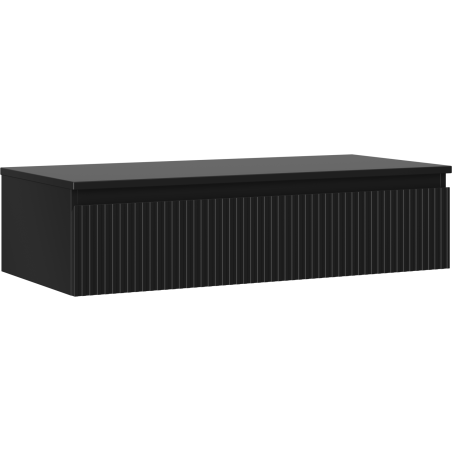 Mexen Rivel meuble de salle de bain sous-vasque 100 cm avec plateau, 1 tiroir, rainuré, noir mat - 91A20-10023-1-BFC71