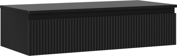 Mexen Rivel meuble de salle de bain sous-vasque 100 cm avec plateau, 1 tiroir, rainuré, noir mat - 91A20-10023-1-BFC71