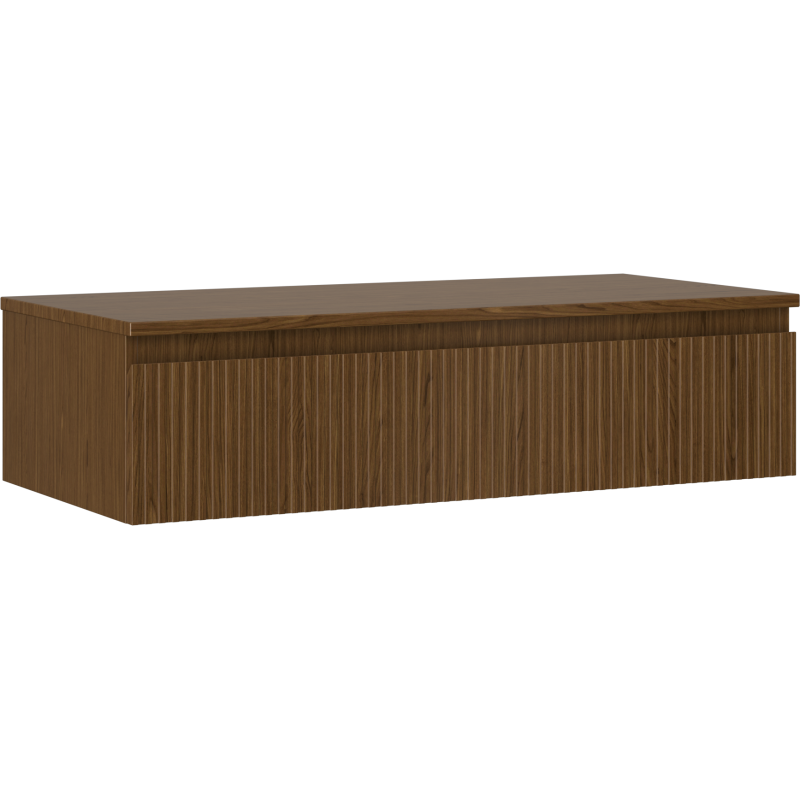 Mexen Rivel meuble de salle de bain sous lavabo 100 cm avec plateau, 1 tiroir, cannelé, noyer - 91A20-10023-1-BFC86