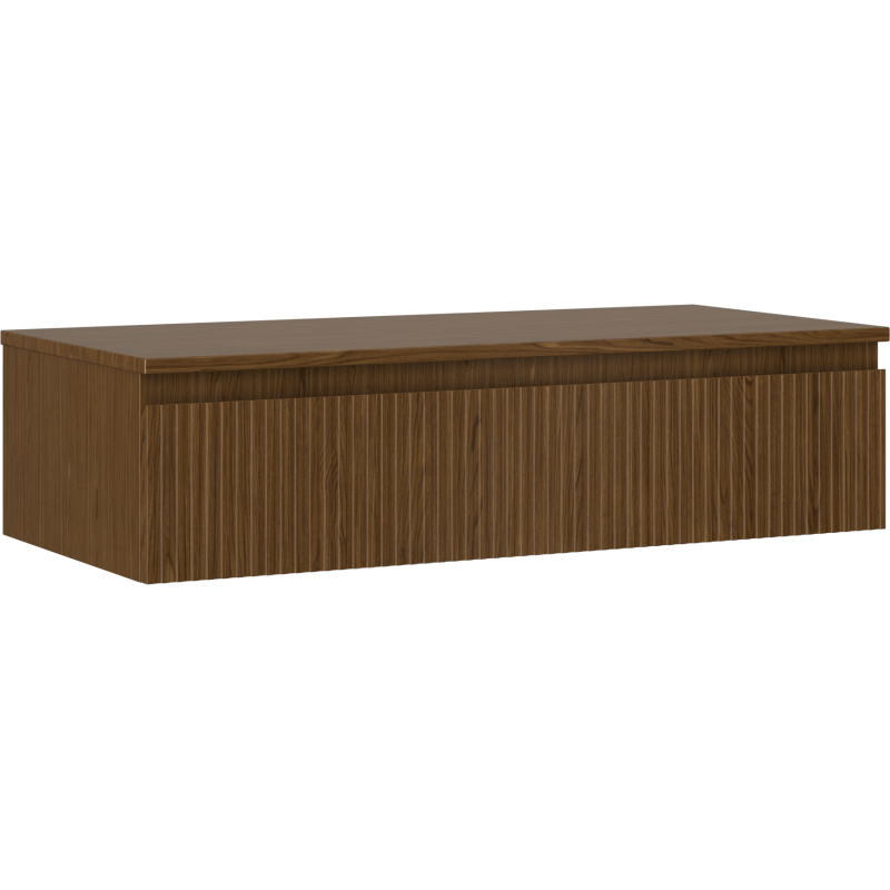 Mexen Rivel meuble de salle de bain sous vasque 100 cm avec plateau, 1 tiroir, rainuré, noyer - 91A20-10023-1-BFC86