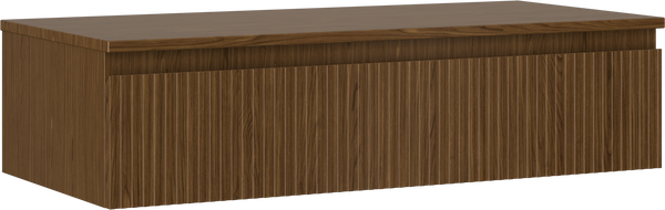 Mexen Rivel meuble de salle de bain sous lavabo 100 cm avec plateau, 1 tiroir, cannelé, noyer - 91A20-10023-1-BFC86
