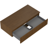 Mexen Rivel meuble de salle de bain sous vasque 100 cm avec plateau, 1 tiroir, rainuré, noyer - 91A20-10023-1-BFC86