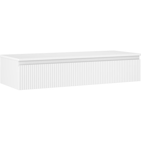 Mexen Rivel meuble sous-lavabo salle de bain 120 cm avec plateau, 1 tiroir, rainuré, blanc mat - 91A20-12023-1-BFC01