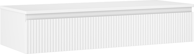Mexen Rivel meuble sous-vasque de salle de bain 120 cm avec plan, 1 tiroir, rainuré, blanc mat - 91A20-12023-1-BFC01