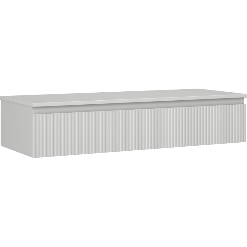 Mexen Rivel meuble de salle de bains sous-vasque 120 cm avec plateau, 1 tiroir, rainuré, gris mat - 91A20-12023-1-BFC62