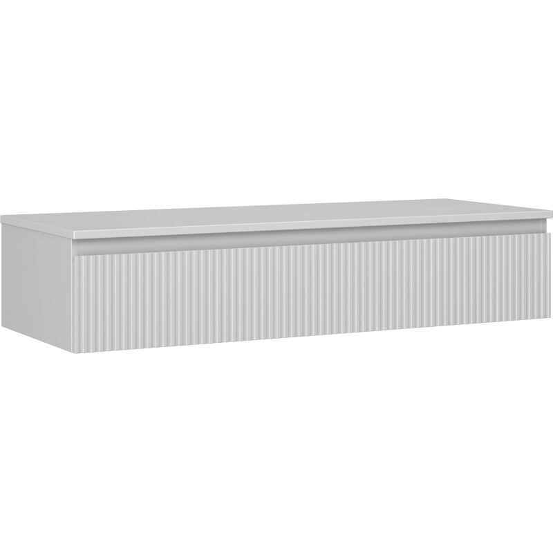 Mexen Rivel meuble dessous de lavabo 120 cm avec plateau, 1 tiroir, rainuré, gris mat - 91A20-12023-1-BFC62
