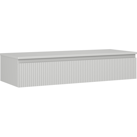 Mexen Rivel meuble de salle de bains sous-vasque 120 cm avec plateau, 1 tiroir, rainuré, gris mat - 91A20-12023-1-BFC62
