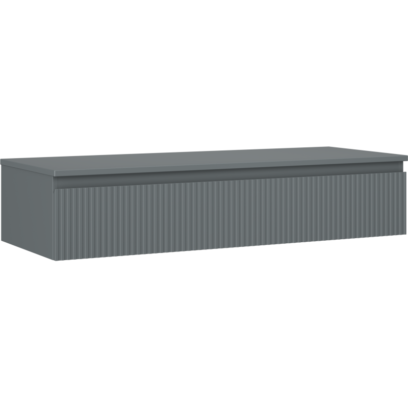 Mexen Rivel meuble de salle de bain sous-lavabo 120 cm avec plateau, 1 tiroir, rainuré, graphite mat - 91A20-12023-1-BFC66