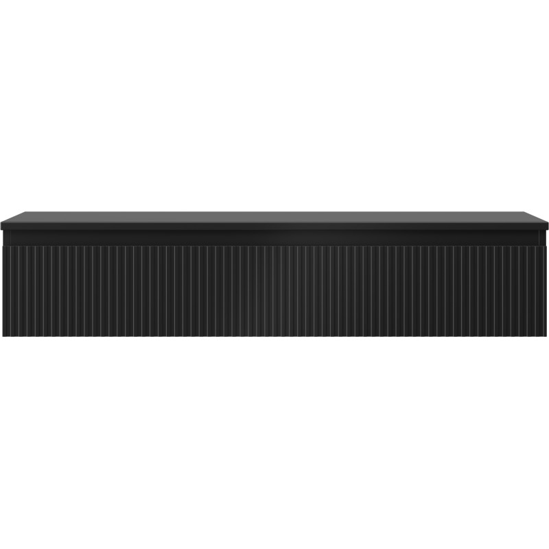 Mexen Rivel armoire de salle de bain sous lavabo 120 cm avec plan, 1 tiroir, rainuré, noir mat - 91A20-12023-1-BFC71