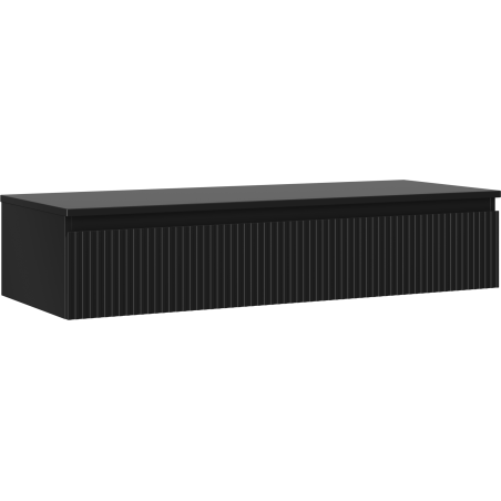 Mexen Rivel meuble de salle de bain sous lavabo 120 cm avec plateau, 1 tiroir, rainuré, noir mat - 91A20-12023-1-BFC71