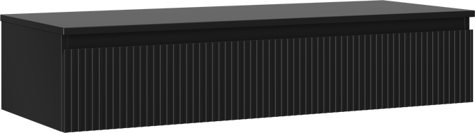 Mexen Rivel meuble de salle de bain sous lavabo 120 cm avec plateau, 1 tiroir, rainuré, noir mat - 91A20-12023-1-BFC71
