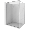 Mur de douche Mexen Kioto Walk-in 130 x 200 cm, cadre noir 8 mm, chrome - 800-130-101-01-70
