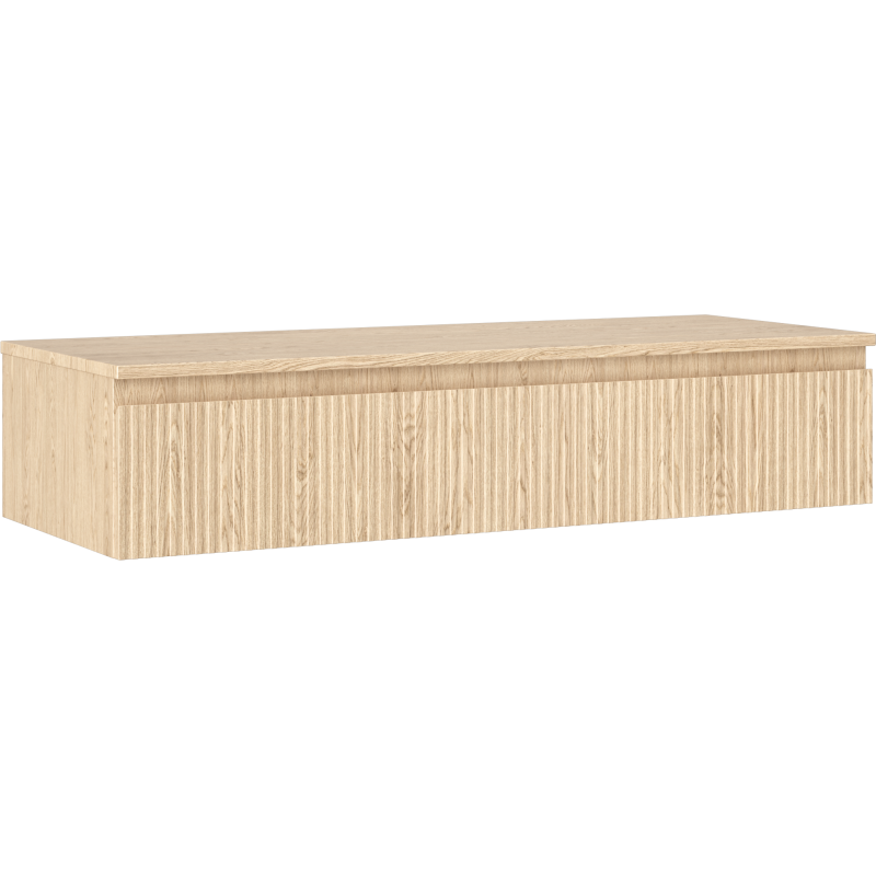 Mexen Rivel meuble de salle de bain sous-vasque 120 cm avec plateau, 1 tiroir, rainuré, chêne - 91A20-12023-1-BFC81