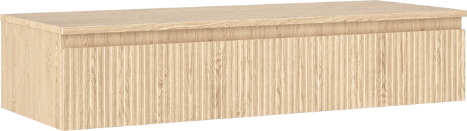 Mexen Rivel meuble de salle de bain sous lavabo 120 cm avec plateau, 1 tiroir, rainuré, chêne - 91A20-12023-1-BFC81