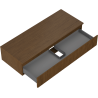 Mexen Rivel meuble de salle de bain sous-vasque 120 cm avec plateau, 1 tiroir, rainuré, noyer - 91A20-12023-1-BFC86