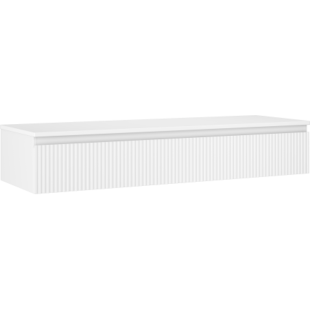 Mexen Rivel meuble sous-lavabo 140 cm avec plateau, 1 tiroir, rainuré, blanc mat - 91A20-14023-1-BFC01