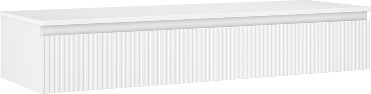 Mexen Rivel meuble sous-lavabo 140 cm avec plateau, 1 tiroir, rainuré, blanc mat - 91A20-14023-1-BFC01