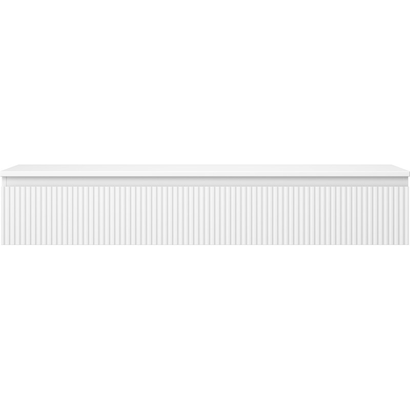 Mexen Rivel meuble sous-lavabo 140 cm avec plateau, 1 tiroir, rainuré, blanc mat - 91A20-14023-1-BFC01