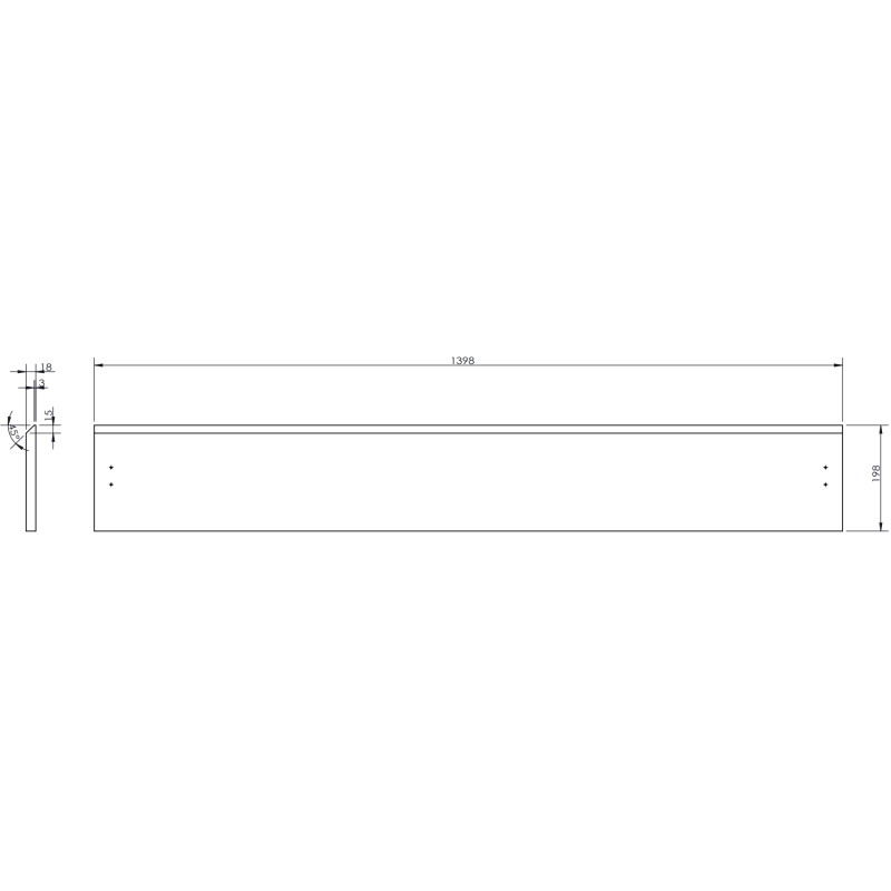 Mexen Rivel meuble sous-lavabo 140 cm avec plateau, 1 tiroir, rainuré, blanc mat - 91A20-14023-1-BFC01