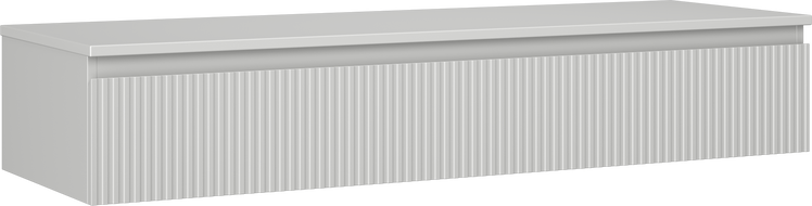Mexen Rivel meuble de salle de bains sous lavabo 140 cm avec plan de travail, 1 tiroir, rainuré, gris mat - 91A20-14023-1-BFC62