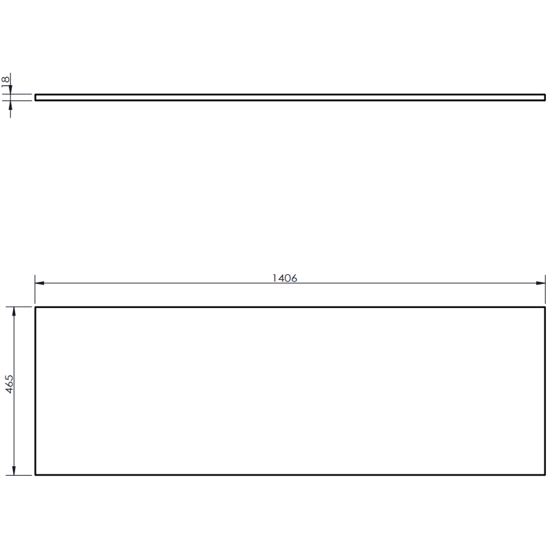 Mexen Rivel meuble de salle de bains sous-lavabo 140 cm avec plateau, 1 tiroir, rainuré, graphite mat - 91A20-14023-1-BFC66