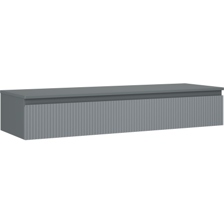 Mexen Rivel meuble de salle de bains sous lavabo 140 cm avec plateau, 1 tiroir, cannelé, graphite mat - 91A20-14023-1-BFC66