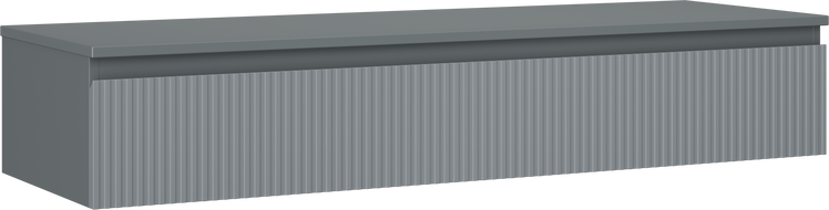 Mexen Rivel meuble de salle de bains sous lavabo 140 cm avec plateau, 1 tiroir, cannelé, graphite mat - 91A20-14023-1-BFC66