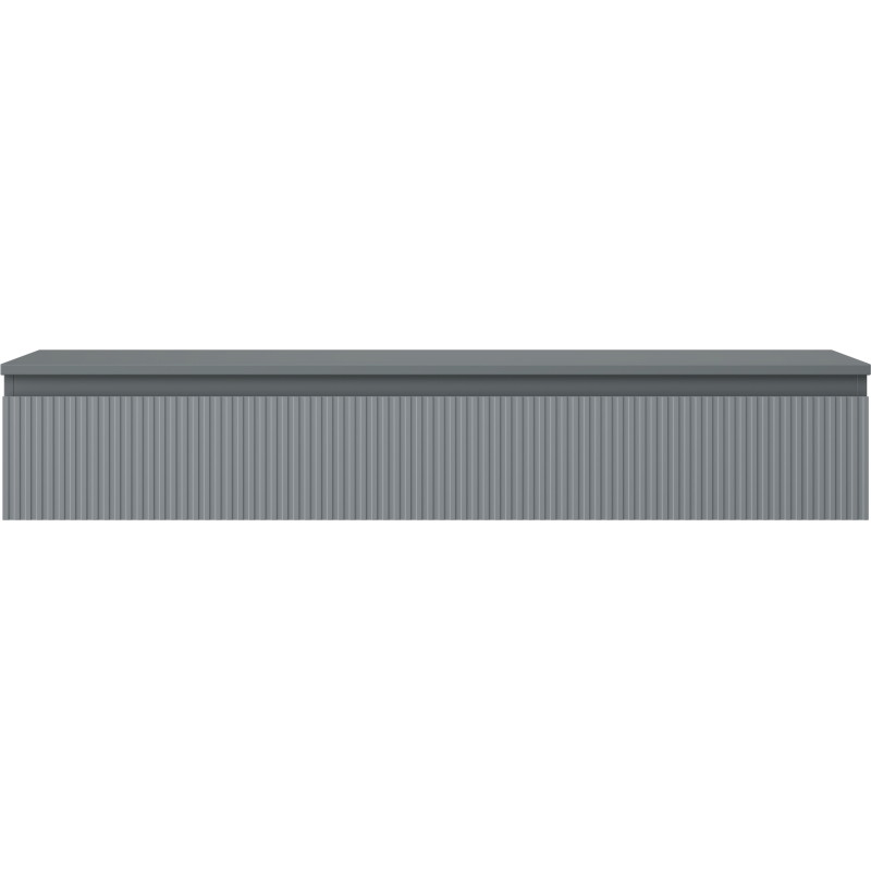Mexen Rivel meuble de salle de bains sous lavabo 140 cm avec plateau, 1 tiroir, cannelé, graphite mat - 91A20-14023-1-BFC66