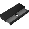 Mexen Rivel meuble de salle de bains sous lavabo 140 cm avec plateau, 1 tiroir, rainuré, noir mat - 91A20-14023-1-BFC71