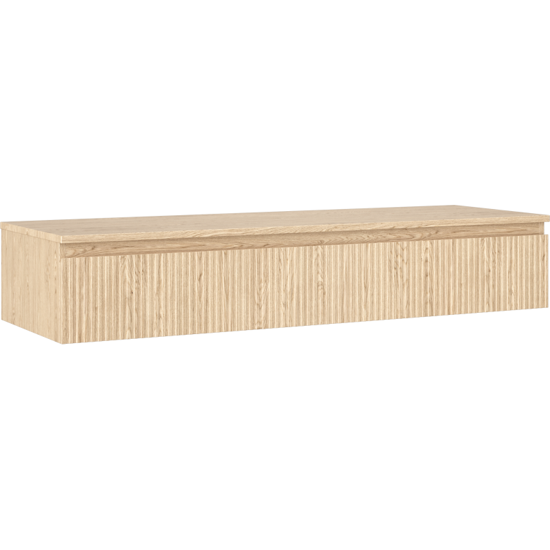 Mexen Rivel meuble de salle de bain sous-lavabo 140 cm avec plateau, 1 tiroir, rainuré, chêne - 91A20-14023-1-BFC81