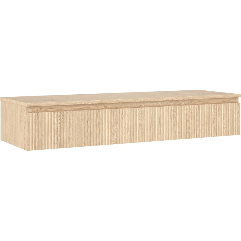 Mexen Rivel meuble de salle de bains sous vasque 140 cm avec plateau, 1 tiroir, rainuré, chêne - 91A20-14023-1-BFC81