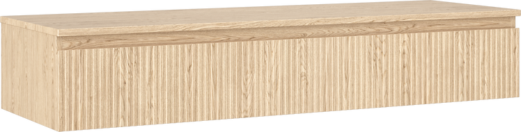 Mexen Rivel meuble de salle de bains sous vasque 140 cm avec plateau, 1 tiroir, rainuré, chêne - 91A20-14023-1-BFC81