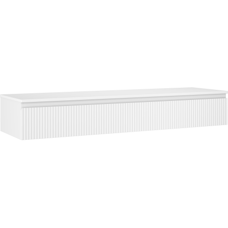 Mexen Rivel meuble de salle de bain sous-vasque 160 cm avec plateau, 1 tiroir, rainuré, blanc mat - 91A20-16023-1-BFC01