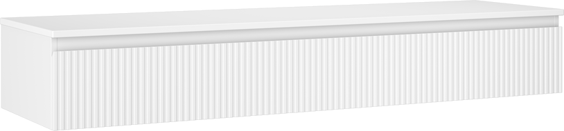 Mexen Rivel meuble de salle de bain sous-vasque 160 cm avec plateau, 1 tiroir, rainuré, blanc mat - 91A20-16023-1-BFC01