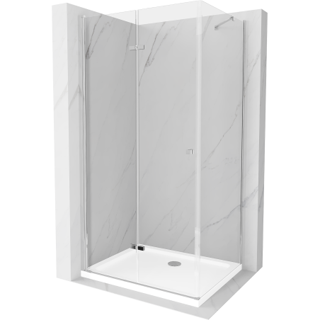 Mexen Lima cabine de douche pliante 70 x 90 cm, transparent, chrome + receveur Flat - 856-070-090-01-00-4010
