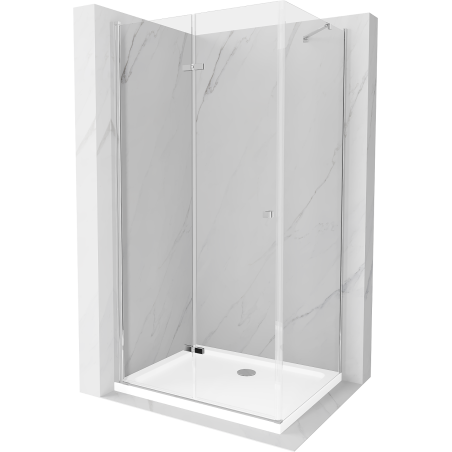 Mexen Lima cabine de douche pliante 80 x 70 cm, transparent, chrome + receveur Flat - 856-080-070-01-00-4010