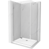 Mexen Lima cabine de douche pliante 80 x 70 cm, transparent, chrome + receveur plat - 856-080-070-01-00-4010